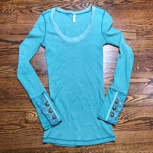 Free People long sleeve embellished crew neck